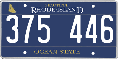 RI license plate 375446
