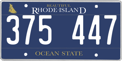 RI license plate 375447