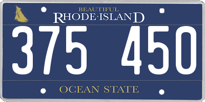RI license plate 375450