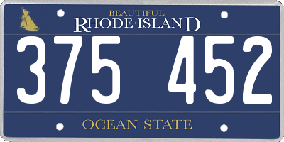 RI license plate 375452