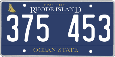 RI license plate 375453