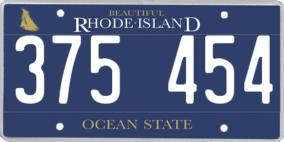 RI license plate 375454