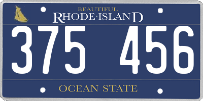 RI license plate 375456