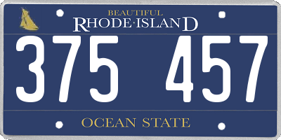 RI license plate 375457