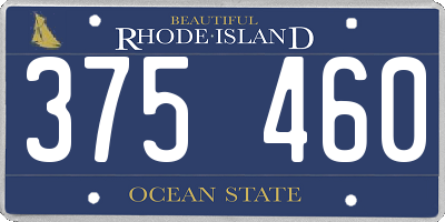 RI license plate 375460