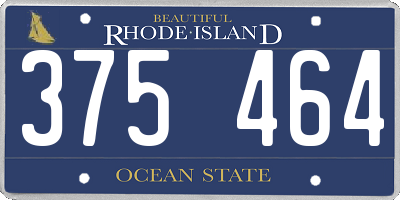 RI license plate 375464