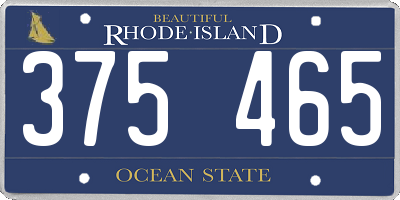 RI license plate 375465
