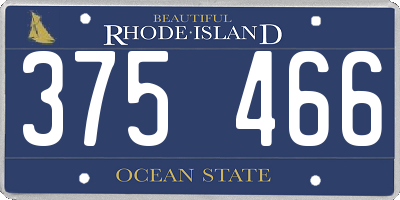RI license plate 375466