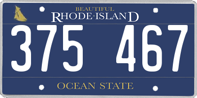 RI license plate 375467
