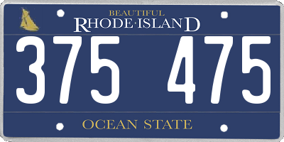 RI license plate 375475