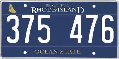 RI license plate 375476