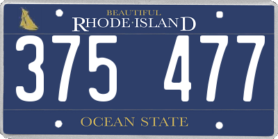 RI license plate 375477