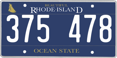 RI license plate 375478