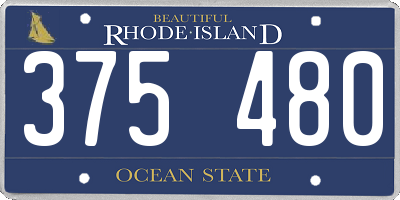 RI license plate 375480