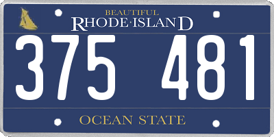 RI license plate 375481