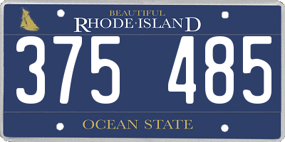 RI license plate 375485