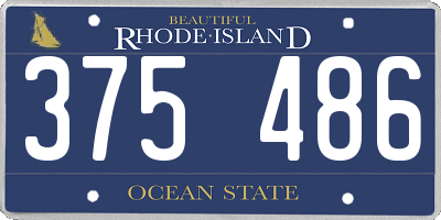 RI license plate 375486