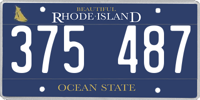 RI license plate 375487