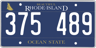 RI license plate 375489