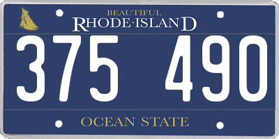 RI license plate 375490