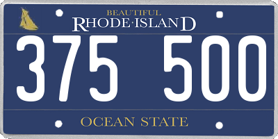 RI license plate 375500