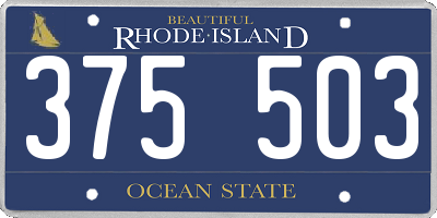 RI license plate 375503
