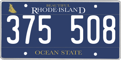 RI license plate 375508