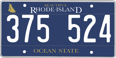 RI license plate 375524