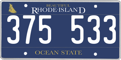 RI license plate 375533
