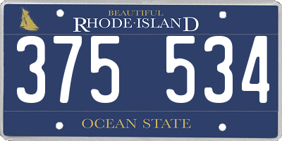 RI license plate 375534