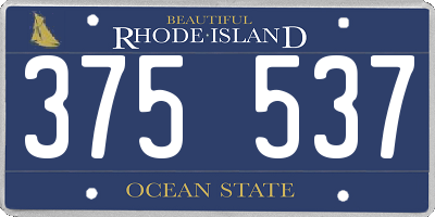 RI license plate 375537