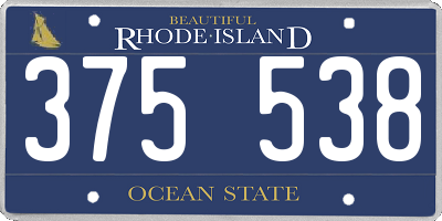 RI license plate 375538