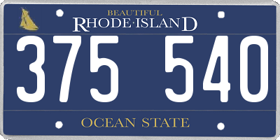 RI license plate 375540
