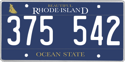 RI license plate 375542
