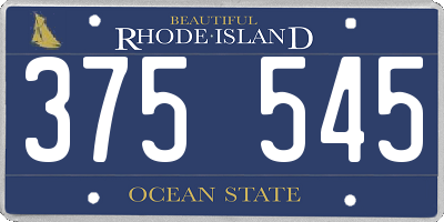 RI license plate 375545
