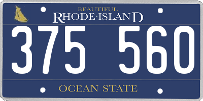 RI license plate 375560