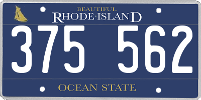 RI license plate 375562