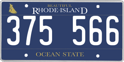 RI license plate 375566
