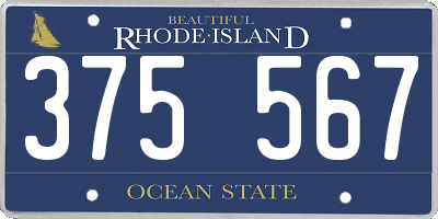 RI license plate 375567