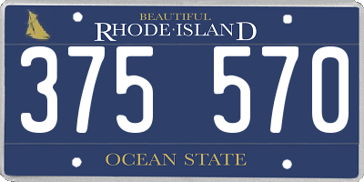 RI license plate 375570