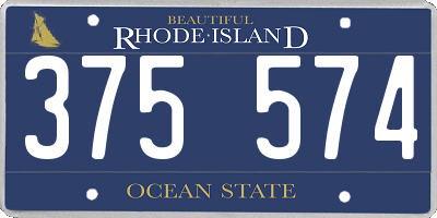 RI license plate 375574