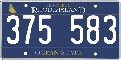 RI license plate 375583