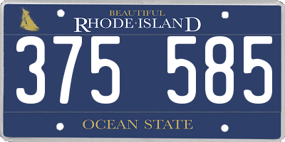 RI license plate 375585