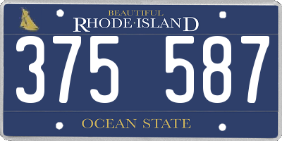RI license plate 375587