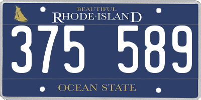 RI license plate 375589