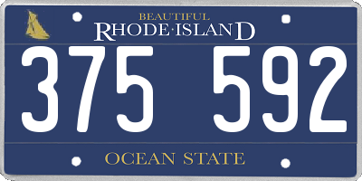 RI license plate 375592