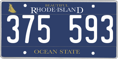 RI license plate 375593