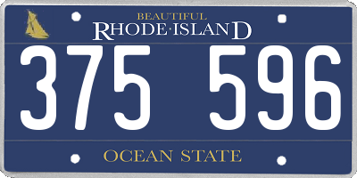 RI license plate 375596
