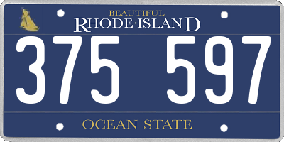 RI license plate 375597