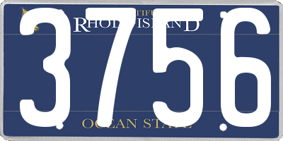 RI license plate 3756